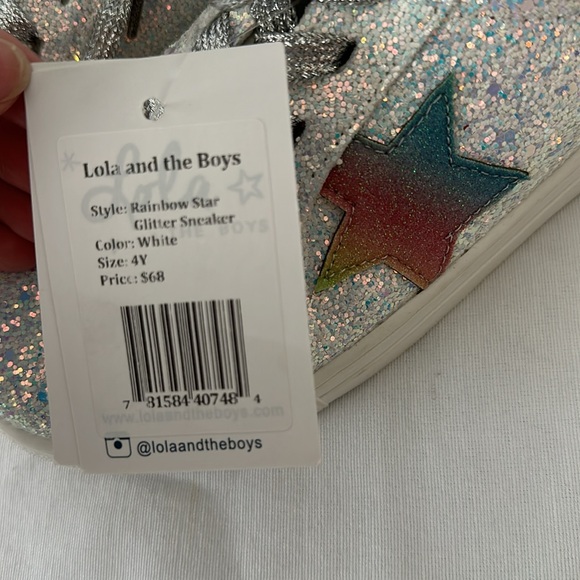 NWT Lola & The Boys Star Glitter Sneakers - Picture 2 of 4